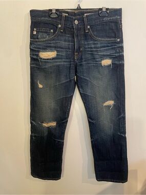 AG ex-boyfriend distressed crop jeans